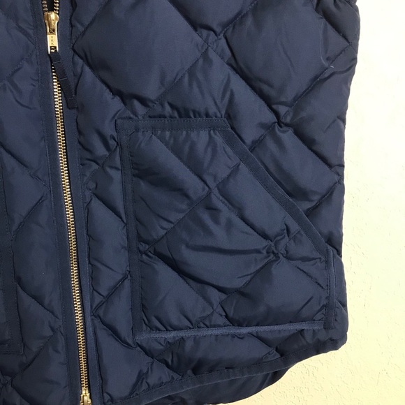 J. Crew Down Puffer Vest Navy Blue Size Small - Picture 4 of 7